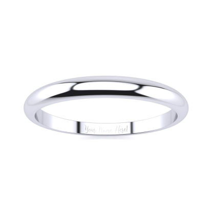 Platinum 2MM Heavy Tapered Ladies and Mens Wedding Band, Size 14